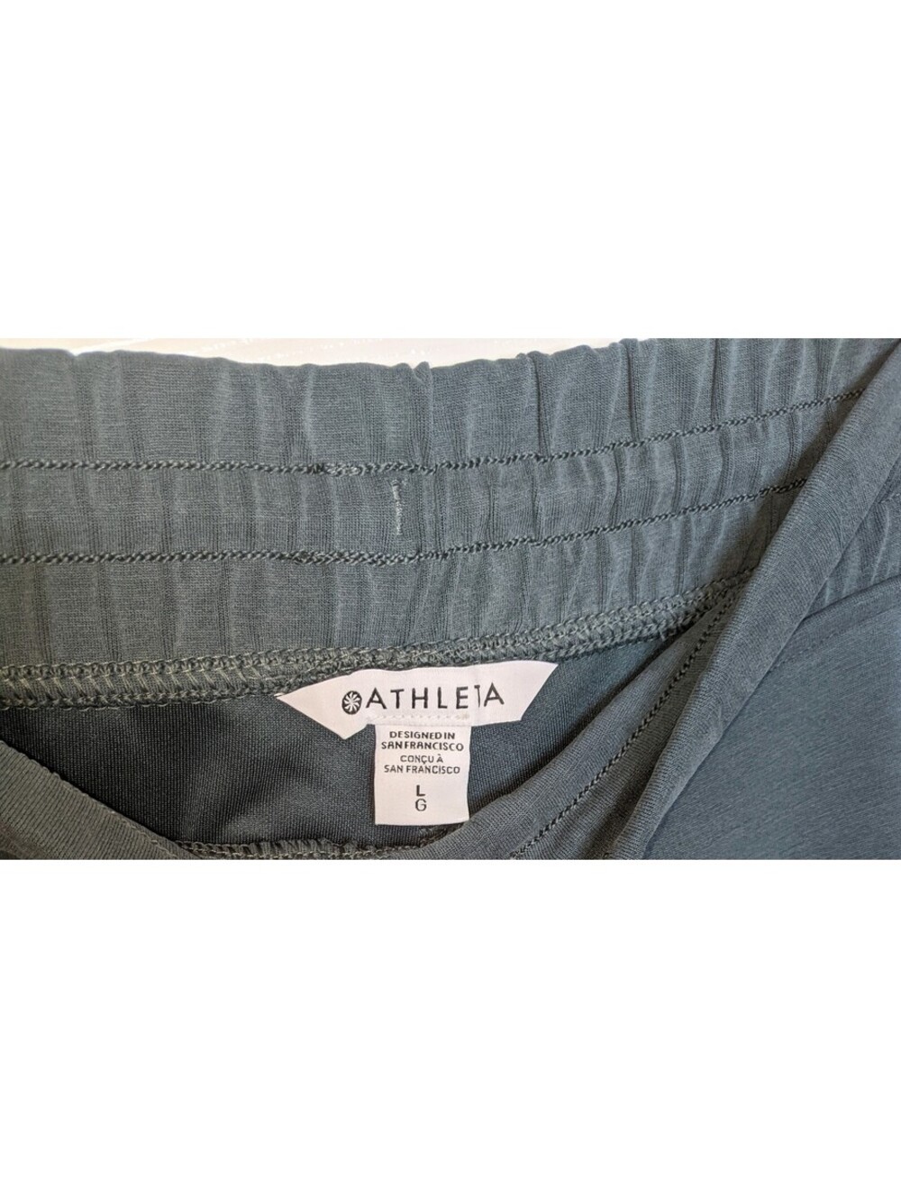 Athleta Women's Seasoft Mid Rise Straight Pants NWT Soft Blue-Green Size Large - Picture 7 of 8